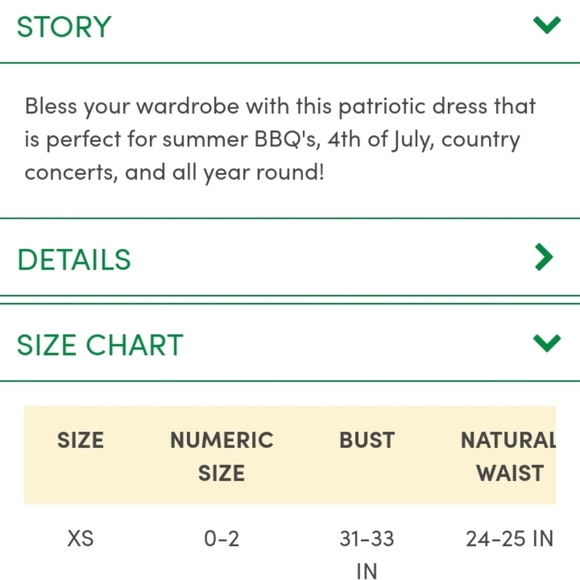 NEW Patriotic Dress Size XS - Picture 5 of 5